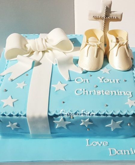 Blue Christening Cake