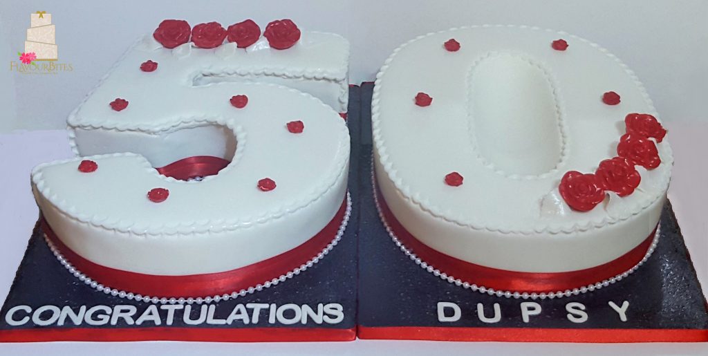 50th Birthday Number Cake – Flavour Bites Cakes