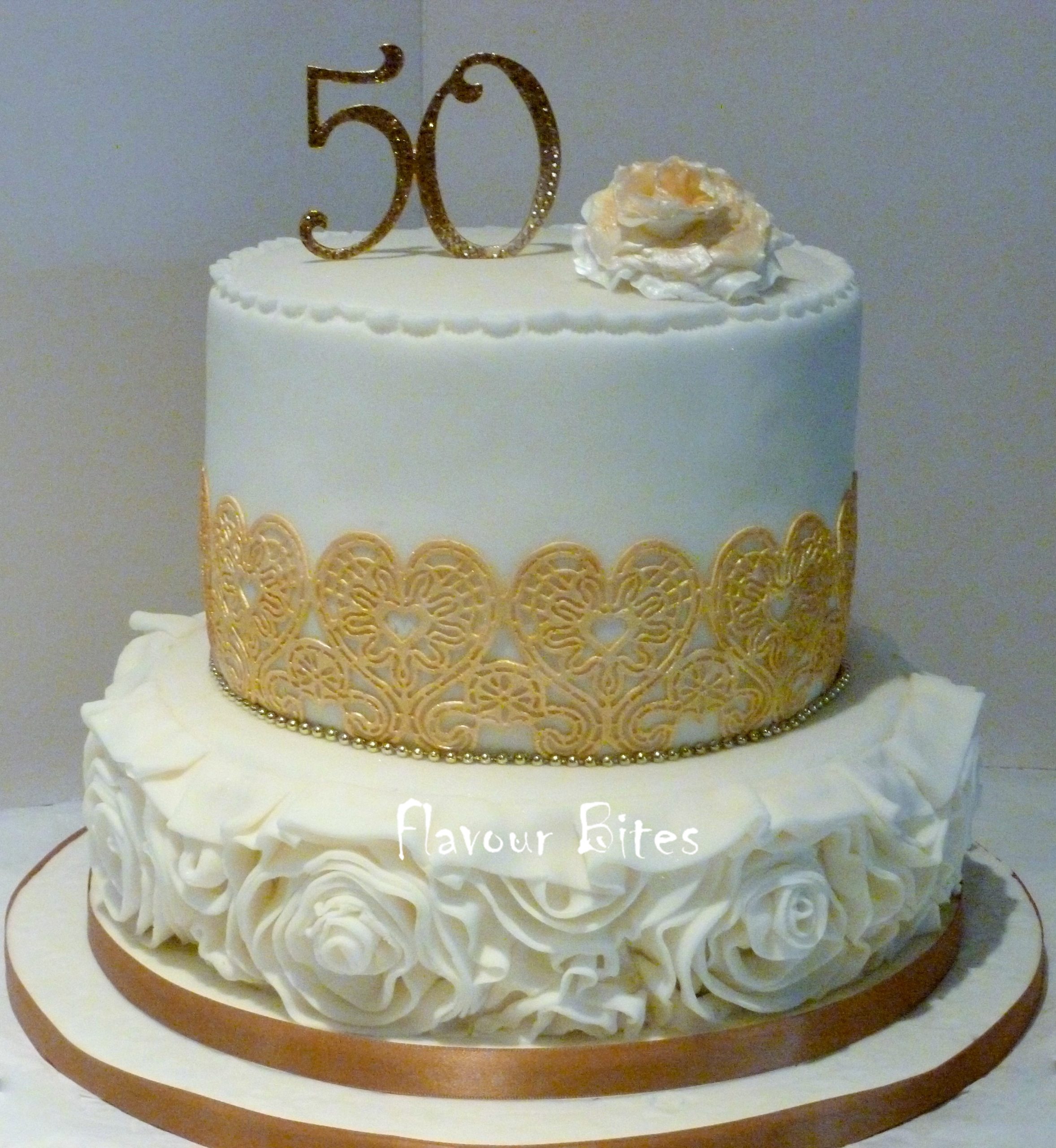 Beautiful 50th Birthday Cake